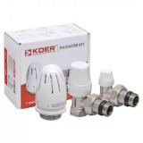 Комплект для подключения радиатора KOER SET-11 угловой с термоголовкой 1/2 Комплект для подключения радиатора KOER SET-11 угловой с термоголовкой 1/2
