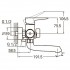 Змішувач для ванни Aquatica HK-2C130C HK д.35 гусак прямий 150мм дивертор вбудований картриджний