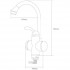 Кран-водонагреватель для кухни проточный Aquatica LZ 3.0кВт 0,4-5бар гусак ухо на гайке (LZ-6B111W)