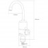 Кран-водонагреватель для кухни проточный Aquatica NZ 3.0кВт 0,4-5бар гусак ухо на гайке с дисплеем (NZ-6B142W)