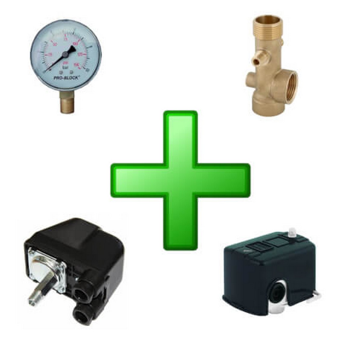 Комплект механической автоматики (реле Italtechnica + соединитель шестивыводной + реле сухого хода Aquatica + манометр Kenle) Комплект механической автоматики (реле Italtechnica + соединитель шестивыводной + реле сухого хода Aquatica + манометр Kenle)